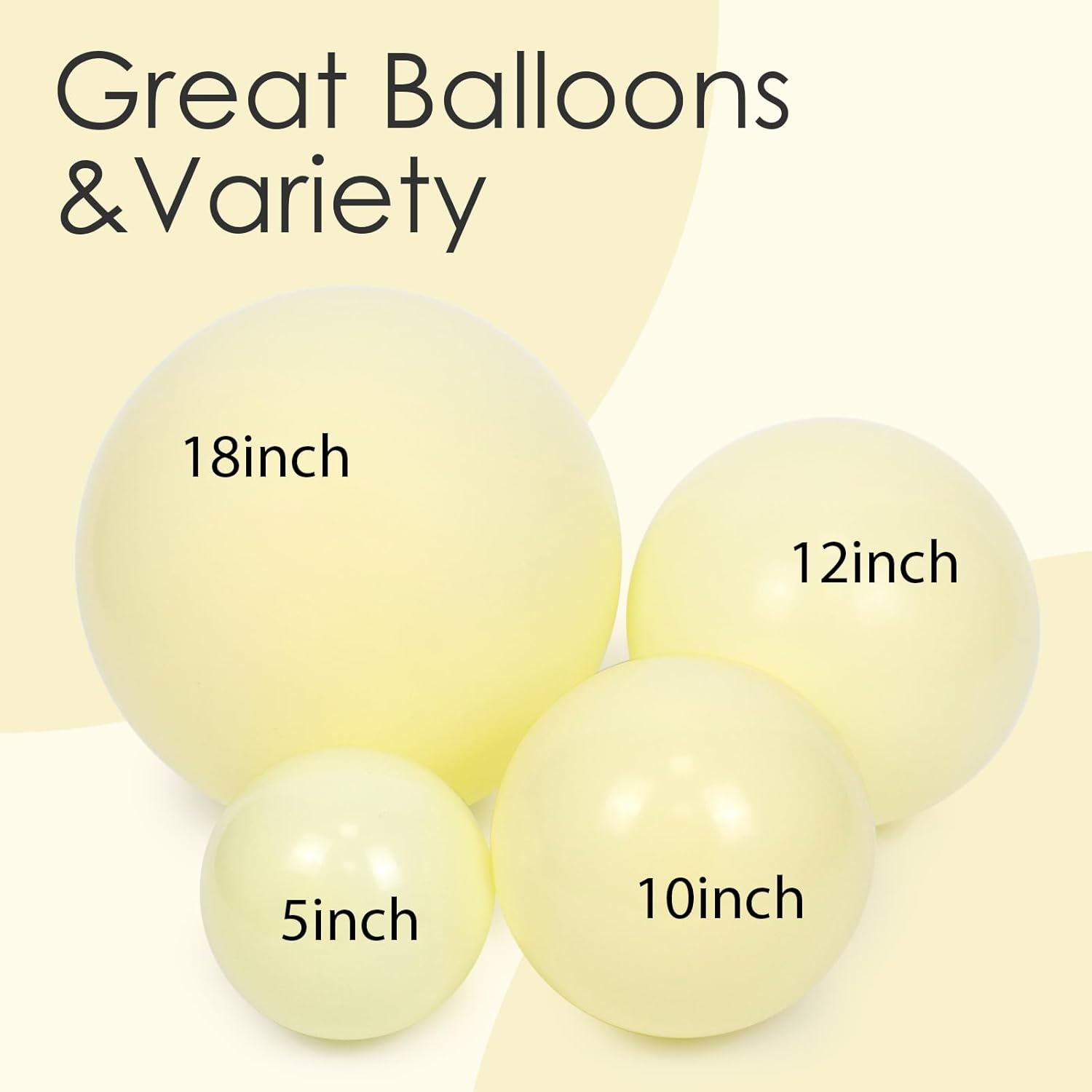 Skiennix Pastel Yellow Balloon Arch Kit - 120pcs in Various Sizes for Gender Reveal & Baby Shower Decor