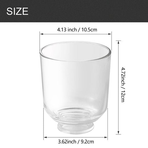 Modern Clear Glass Lampshade 4 Pack，2-1/8" Fitter, 4-5/8" Diameter ，4-1/2" Height, Replacement Lampshades For Ceiling Fans With Lights，For Living Room Bedroom Kitchen (Clear Glass(B))