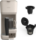 BELLA Single Serve Coffee Maker - K Cup & Ground Compatible, Adjustable Drip Tray, 6oz to 14oz Brews