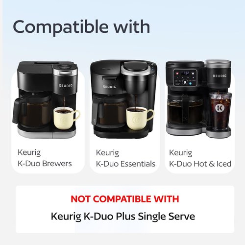 Keurig Reusable K-Duo Coffee Filter - Permanent Carafe Basket for Hot & Iced Brews | Gen 2 Compatible