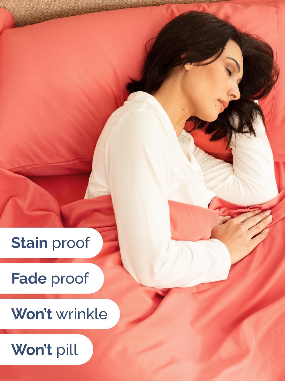 Skiennix Extra Deep King Sheet Set - 6 Piece Breathable Cooling Sheets - Luxury Hotel Bedding - Coral