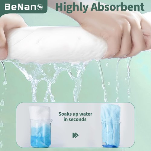 Benano Premium Disposable Towel, 100% USDA Biobased 55 in x 27.5 in Large Bath Towel Travel Towel Washcloth Reusable for Hotel Camping Sports Hiking Beach Massage Salon Gym Biodegradable (7 Pack)