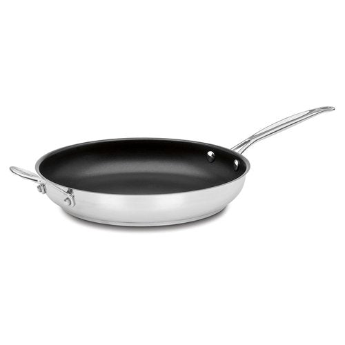 Cuisinart 722-30HNS Chef's Classic Stainless Nonstick 12-Inch Open Skillet with Helper Handle