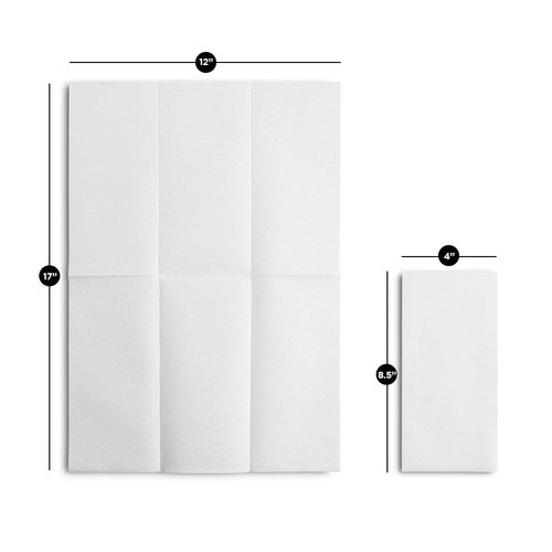 300-Pack BloominGoods Disposable Bathroom Napkins | Single-Use Classic Lite Linen-Feel Guest Towels, Made in USA | Cloth-Like Hand Towels, White, 12" x 17"