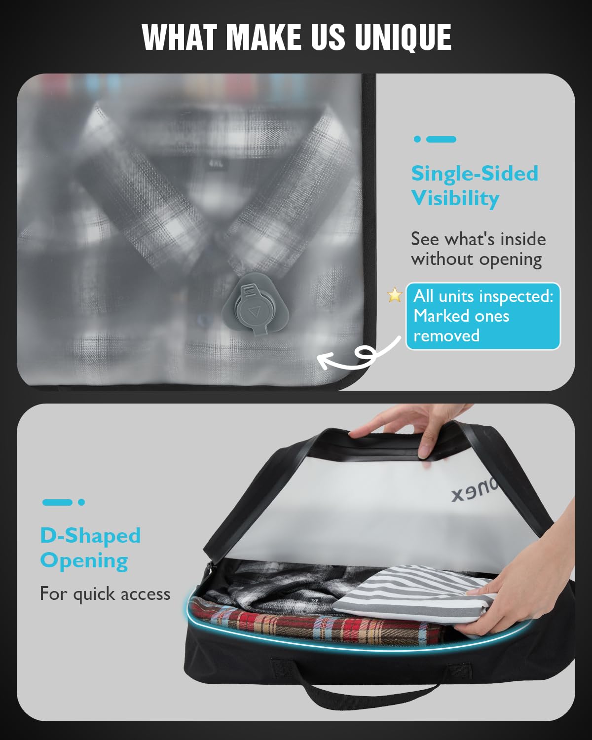Gonex Vacuum Travel Bag with Pump, Reusable Compression Packing Bag with Handle & Transparent Window, Wide Opening, Waterproof Travel Storage Organizer for Carry-On Suitcase, Backpack (1PC+Pump)