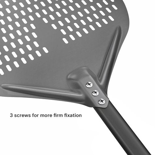 G.a HOMEFAVOR 14" x 17" Perforated Pizza Peel 35 Inch overall, Rectangular Aluminum Pizza Turning Peel with Extended Silcone Handle For Baking Pizza Brick Oven