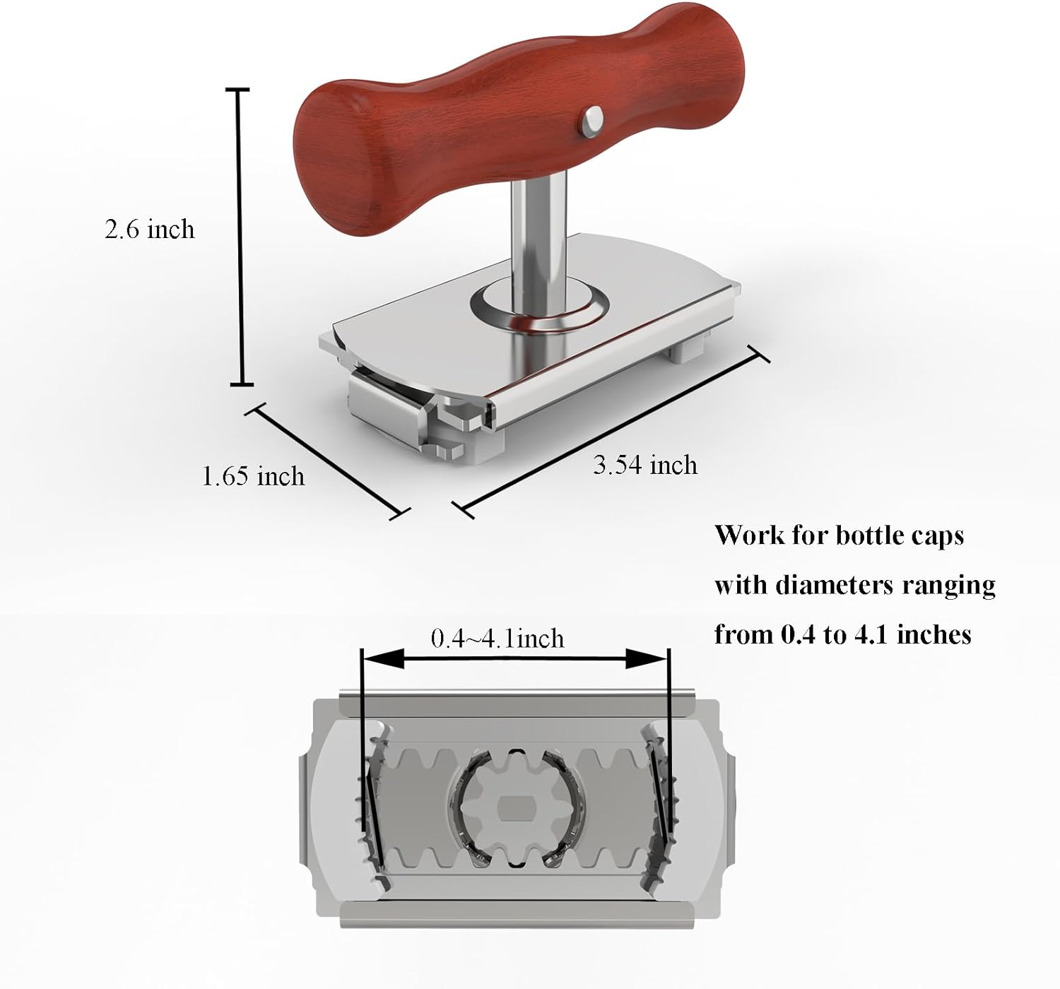 Skiennix Jar Opener for Seniors - Easy Twist Adjustable Lid Gripper | Perfect for Arthritis & Weak Hands (Wood Handle)