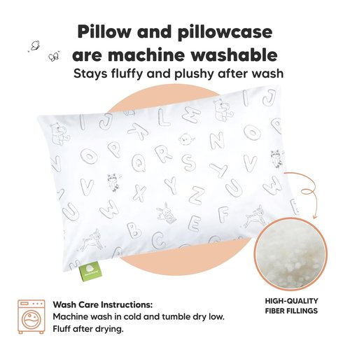 My Little Dreamy Toddler Pillow - 13x18 Organic Cotton Travel Pillowcase, Soft & Breathable for Ages 2-5