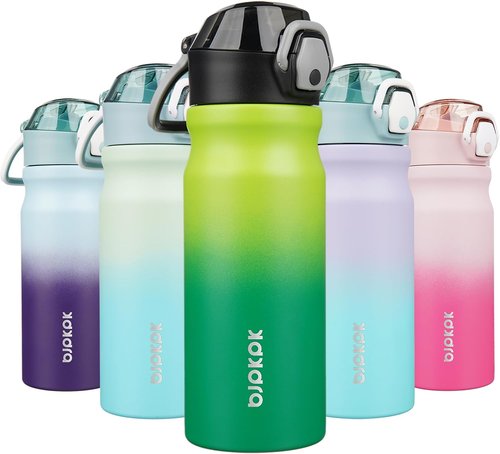 BJPKPK Stainless Steel Insulated Water Bottle - 18oz Reusable Thermal Flask with Straw Lid | Bamboo Grove Design