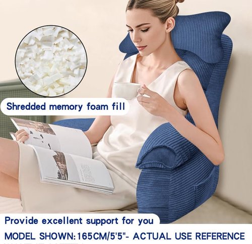 YDCEULARDOH Reading Pillow for Bed Adult – Large Bed Pillow with Arms, Supportive Back Pillow for Sitting Up in Bed for Reading, Watching TV, or Gaming