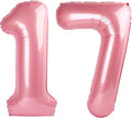 Skiennix 40-Inch Pastel Pink Number Balloons - Perfect 17th Birthday Decorations for Men & Women