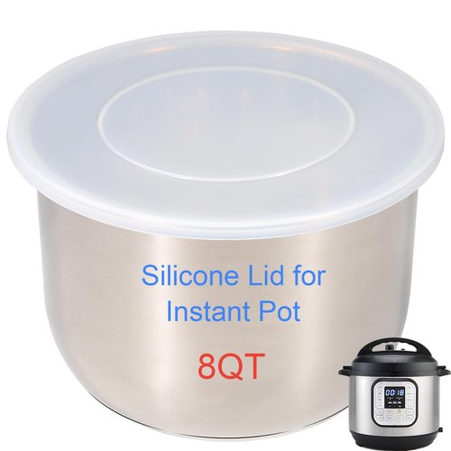 Silicone Lid for Instant Pot 8QT (10.23IN), Premium Silicone Cover Accessories Fits Instant Pot 8 Quart, Reusable Lid Replacement for Instantpot Inner Pot, Bowl and Microwave Cover for Food