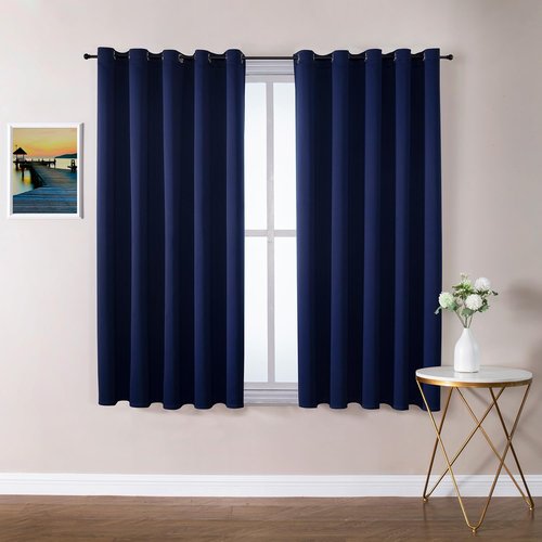 ChrisDowa Blackout Curtains - Extra Wide Thermal Insulated Room Darkening Panels | Navy Blue, 70 x 63 Inch