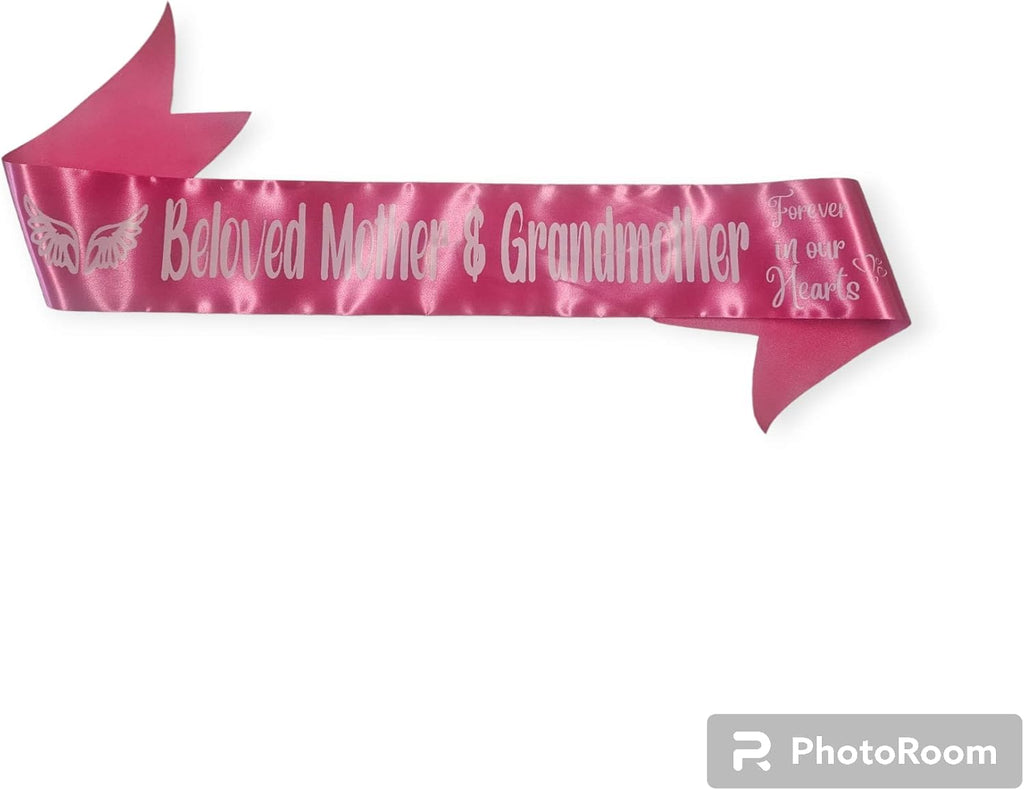 Regine Switzerland Personalized Memorial Funeral Sash - In Loving Memory for Casket or Wreath (White)