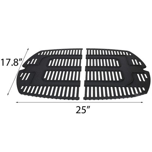 Votenli C764F(2-Pack) 25 x 17.8 inches Cast Iron Cooking Grid Grates Replacement for Weber 7646 Q300 Series, Q320, Q3000 Series, Q3200, 586002, 57060001, 404341 Grill Models