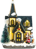 Innodept12 Christmas Church Light House Snow Village - Charming Figurines & Choirs Display