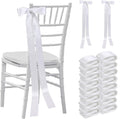 Skiennix Wedding Ribbons - 30 Pcs Satin Chair Sashes for Aisle & Pew Decorations | 90.55"x1.96" White
