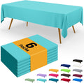 Smiry Disposable Table Cloth - Waterproof 54 x 108 Inch Rectangle Table Cover | 6 Pack, Sturdy Teal Design