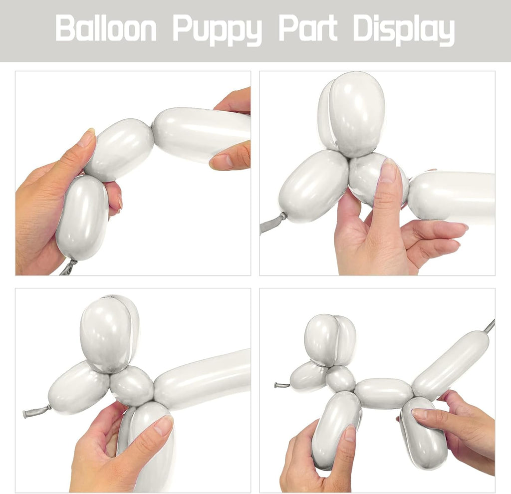 Skiennix 100Pcs Sand White 260Q Balloons - Thick Latex for Twisting Animal Models | Perfect for Halloween & Birthdays