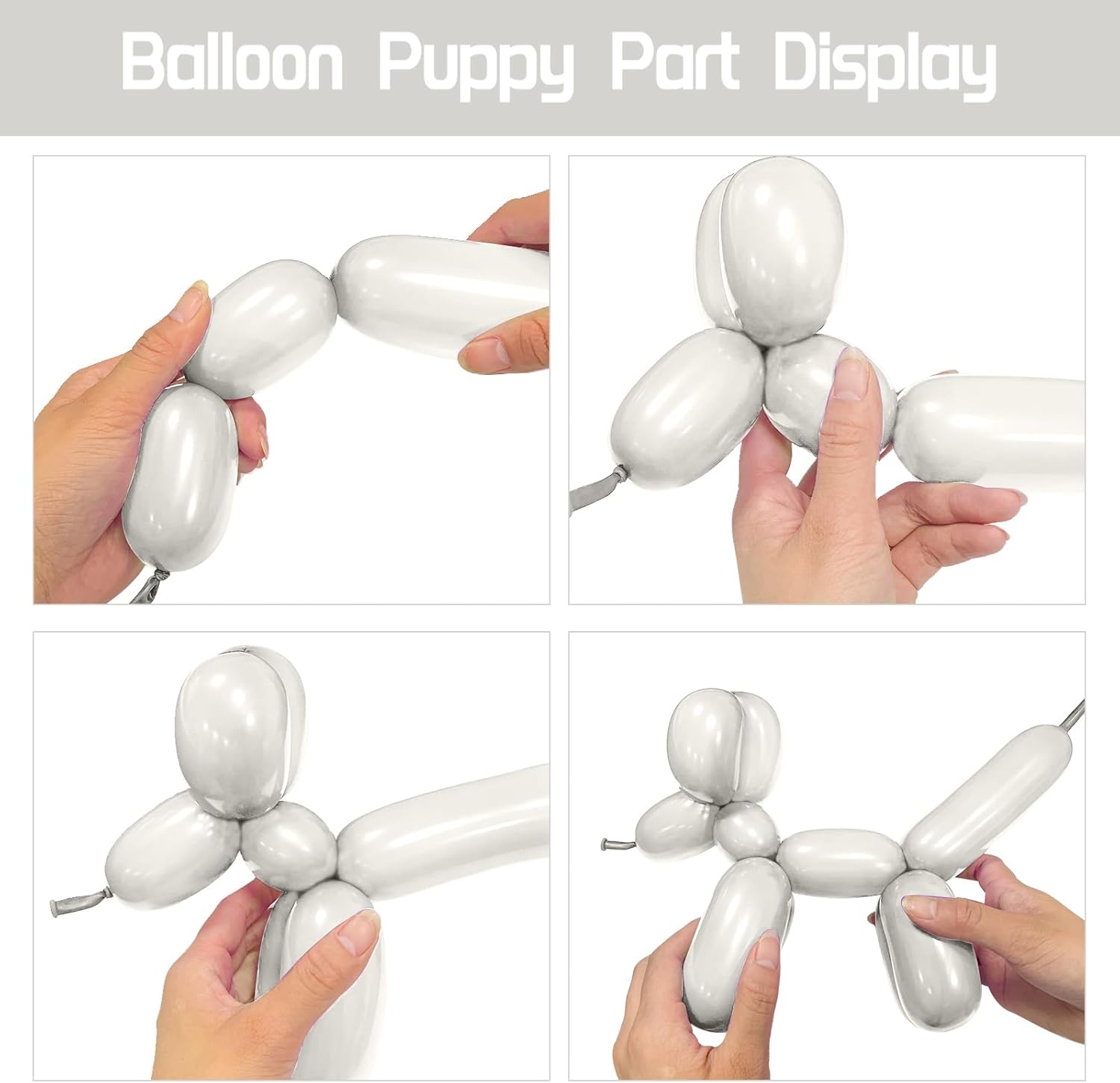 Skiennix 100Pcs Sand White 260Q Balloons - Thick Latex for Twisting Animal Models | Perfect for Halloween & Birthdays