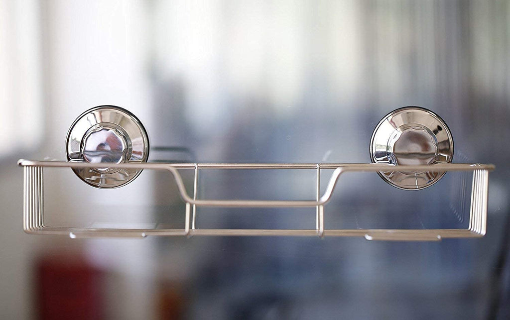 SANNO Suction Cup Shower Caddy Bathroom Caddies Storage Combo Organizer, No Damage Suction Cup,Rustproof Wire Basket for Kitchen & Bathroom Accessories - Rustproof Stainless Steel 2 Pack