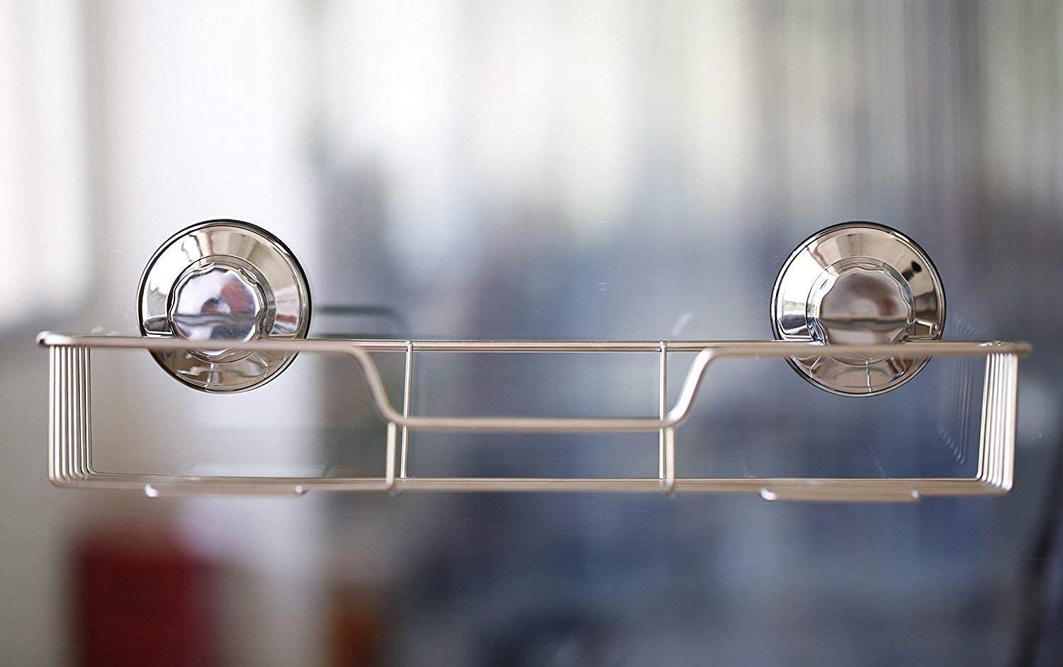 SANNO Suction Cup Shower Caddy Bathroom Caddies Storage Combo Organizer, No Damage Suction Cup,Rustproof Wire Basket for Kitchen & Bathroom Accessories - Rustproof Stainless Steel 2 Pack
