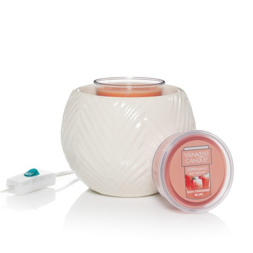 Yankee Candle Scenterpiece Vanilla Mia Wax Warmer, Easy MeltCup Compatible, Electric Flameless, Raised Yarn Weave Design, 6-Foot Cord