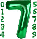 Number 7 Balloon - 40 Inch Dark Green Birthday Decoration for 7th, 17th, 27th, and 70th Celebrations
