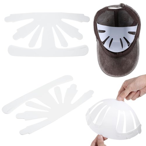 YUXIANLB 10Pcs Baseball Caps Inserts Shapers, White Plastic Card Hat Inner Support, Cap Fitter Inserts Felt Hat Sweat Liner, Universal Cap Inner Liner for Fitted Caps Ball Sports Caps