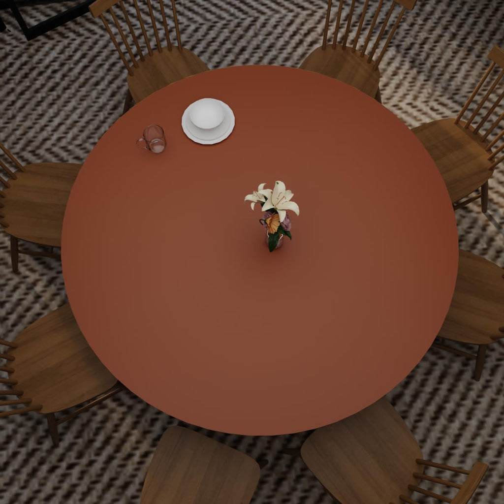 Zinkooat Small Round Table Cover - Can Be Used On Both Sides Waterproof and Easy to Clean Good Flatness Used for Coffee Table Dining Table(Brown+Gray Dia.24Inch)