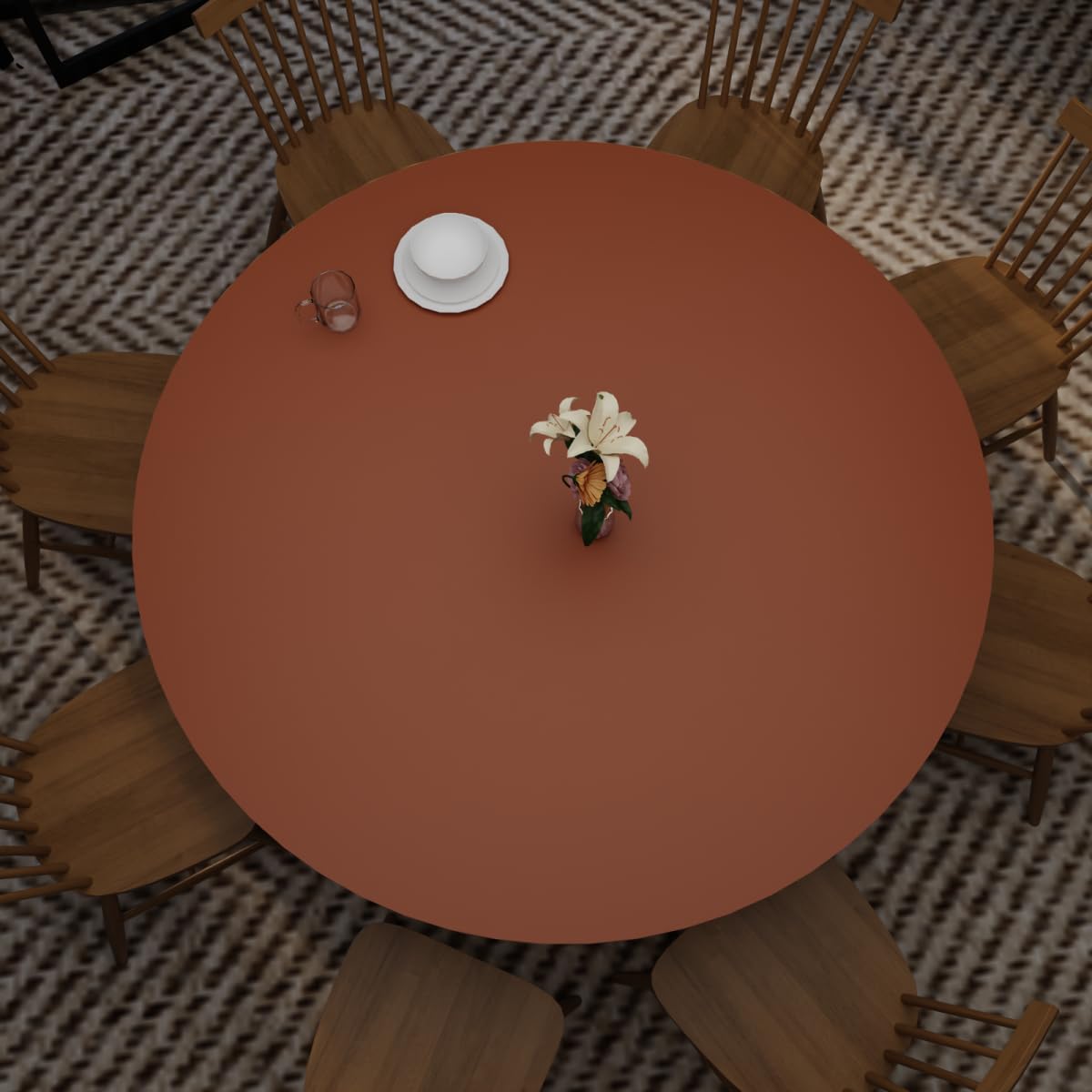 Zinkooat Small Round Table Cover - Can Be Used On Both Sides Waterproof and Easy to Clean Good Flatness Used for Coffee Table Dining Table(Brown+Gray Dia.24Inch)