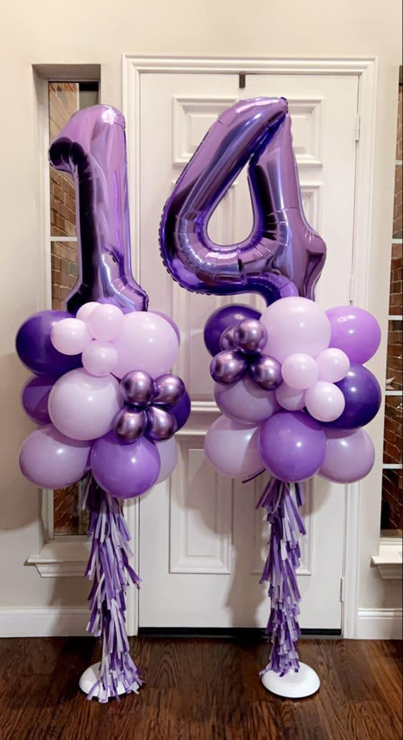 Number Balloons - 40 Inch Purple Balloons for 1st Birthday | Perfect for Baby Showers & Photo Shoots