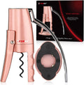 Forge Quality Compact Vertical Lever Corkscrew Wine Opener with Foil Cutter. 3 Seconds to Open a Bottle of Wine. Pink.