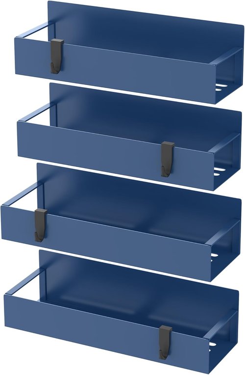 HuggieGems Magnetic Spice Storage Rack - 4 Pack Organizer for Refrigerator & Oven | Royal Blue