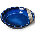 AISBUGUR Pie Pan for Baking 9 Inch Ceramic Pie Dish Quiche Baking Dish Non-Stick Dishwasher & Oven Safe (Reactive Glaze Blue)