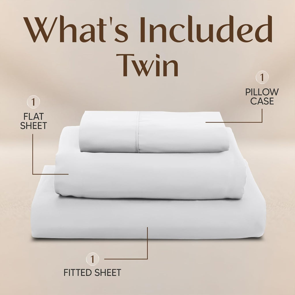 Utopia Bedding Twin Sheet Set - Soft & Breathable Microfiber | 3-Piece Bed Sheets in White