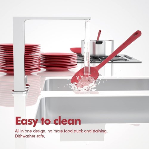 ChefAide Silicone Spatula Set - 4 Pieces, Ergonomic Grip, Heat Resistant for Nonstick Cookware