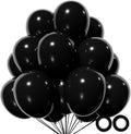 Black Balloon 12 Inch - 110pcs Premium Latex Balloons for Birthday, Baby Shower, Wedding | Includes 2 Ribbons