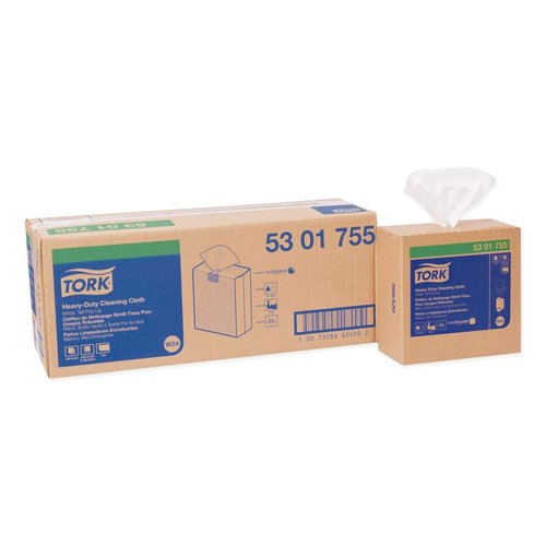 Tork Heavy Duty Cleaning Cloth White W24, Pop-Up Box, 5 x 80 Cloths, 5301755