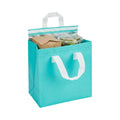 Restaurantware Insulated Delivery Bags 100 Count 9.449 x 5.906 x 10.236 Inches Nonwoven Take Out Bags For Food With Sturdy Handles, Teal Insulated Grocery Bags Tamper-Evident Foldable