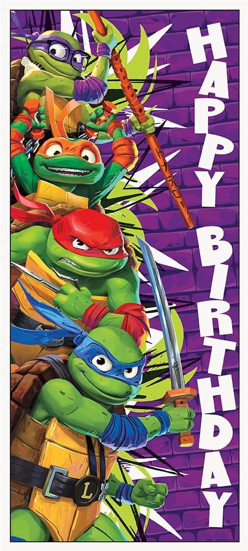 Teenage Mutant Ninja Turtles Birthday Door Poster - Eye-Catching 27" x 60" Party Decoration