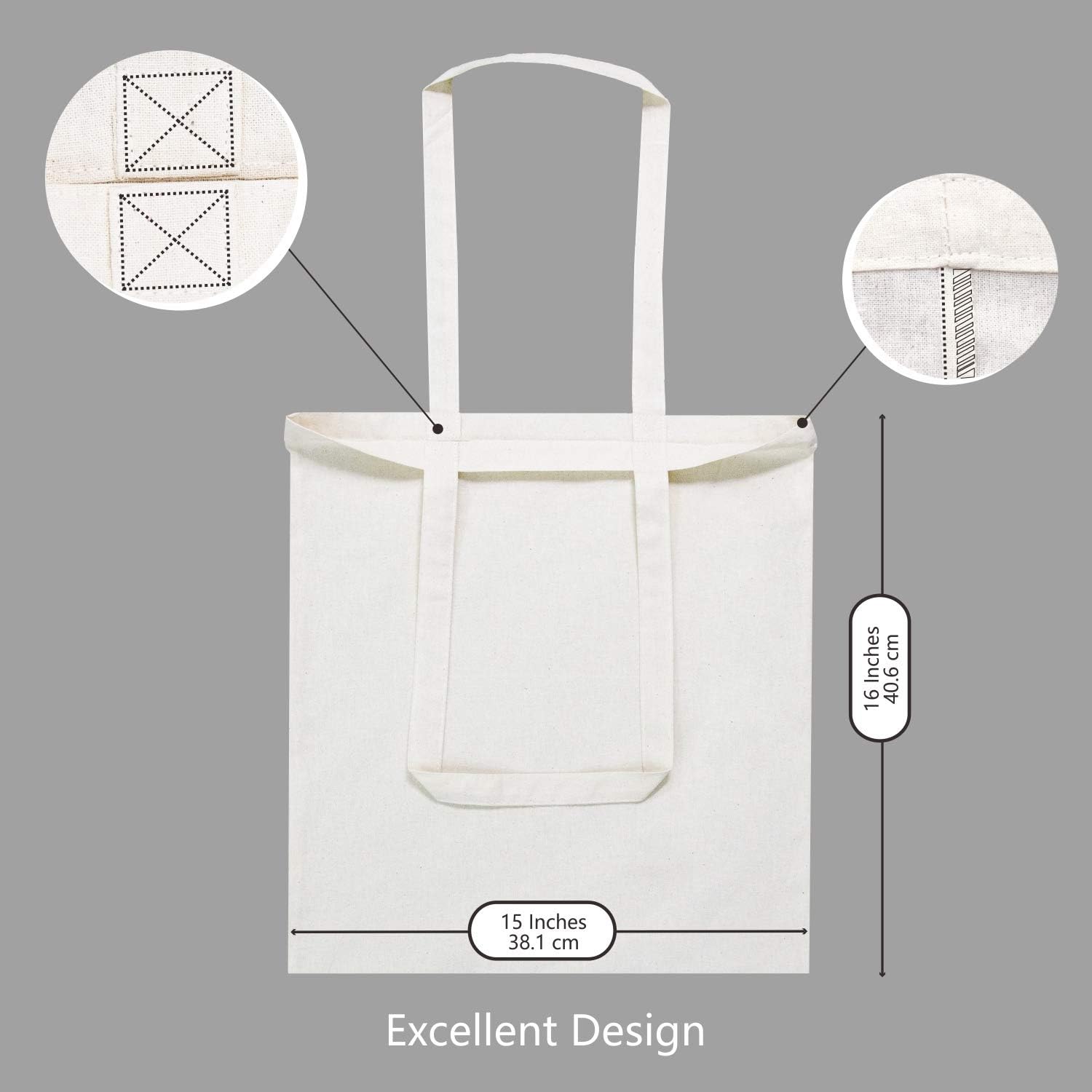 TOPDesign Custom Cotton Tote Bags - 240-Pack Personalized Cloth Bags for DIY & Promotions