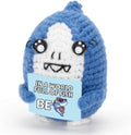 FunisFun Crochet Shark Gift - Positive Handmade Decor for Shark Lovers | Motivational Birthday Present