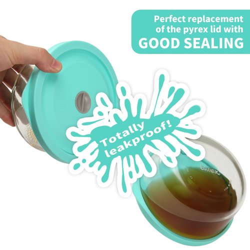 Replacement Lids for Pyrex 7202-PC 1 Cup, Silicone Round Storage Cover Lid for Anchor Hocking Glass Bowl 4 Pack with Date Mark