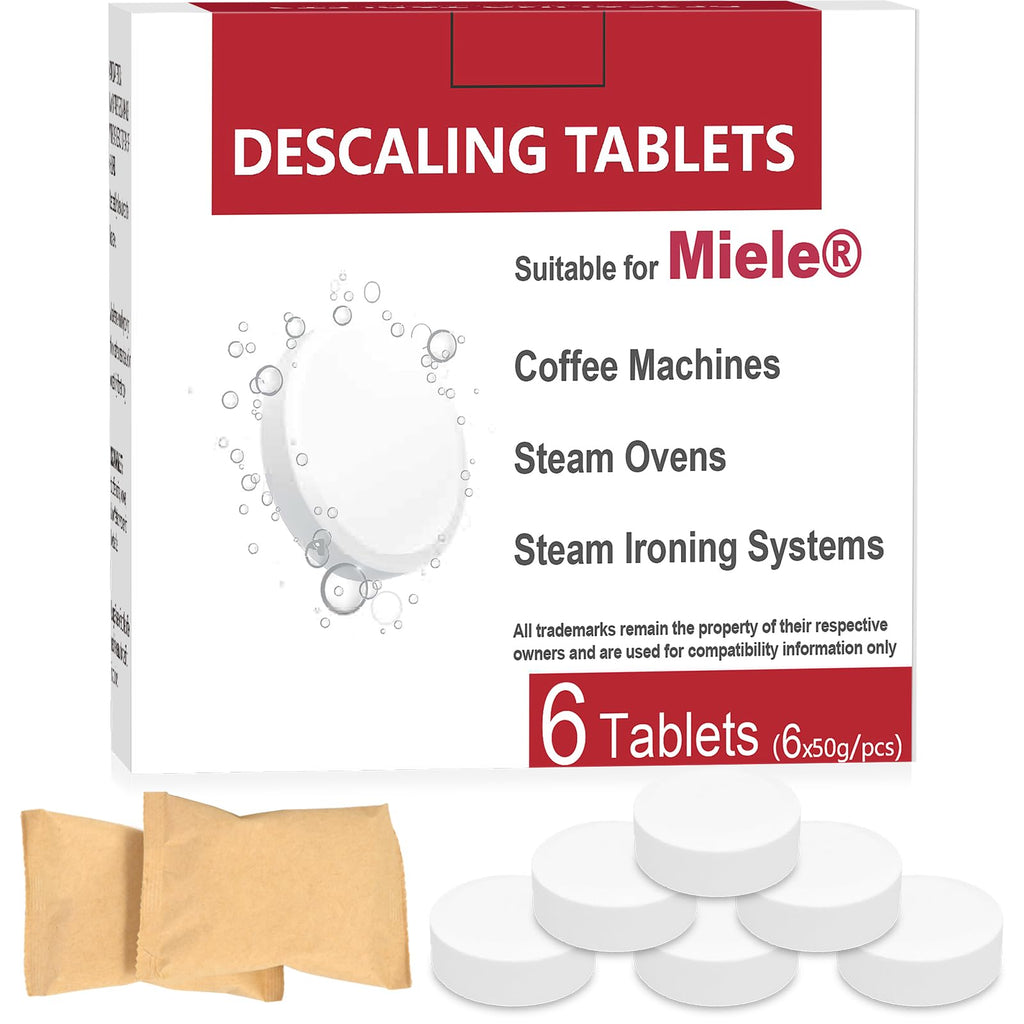 VUTEE Descaling Tablets Compatible with Miele Descaling Tablets for Coffee Machines, Steam Ovens (6 Count)