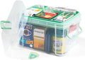Hey Foly 15Qt Clear Medicine Organizer - Thickened Plastic First Aid Storage Box with Tray & Labels