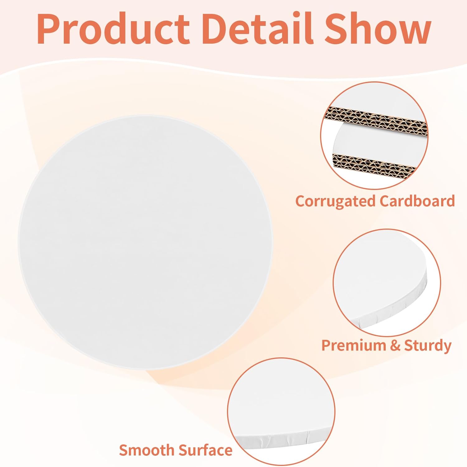 Sturdy 12 Inch Round Cake Boards by [Brand Name] - Durable 1/2 Inch Cake Drums, White, 2 Pack