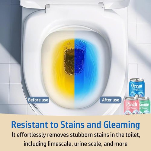 **Beverage Can Toilet Bowl Cleaner - Long-Lasting Automatic Stain Prevention | Ocean, Jasmine & Peach Scent**