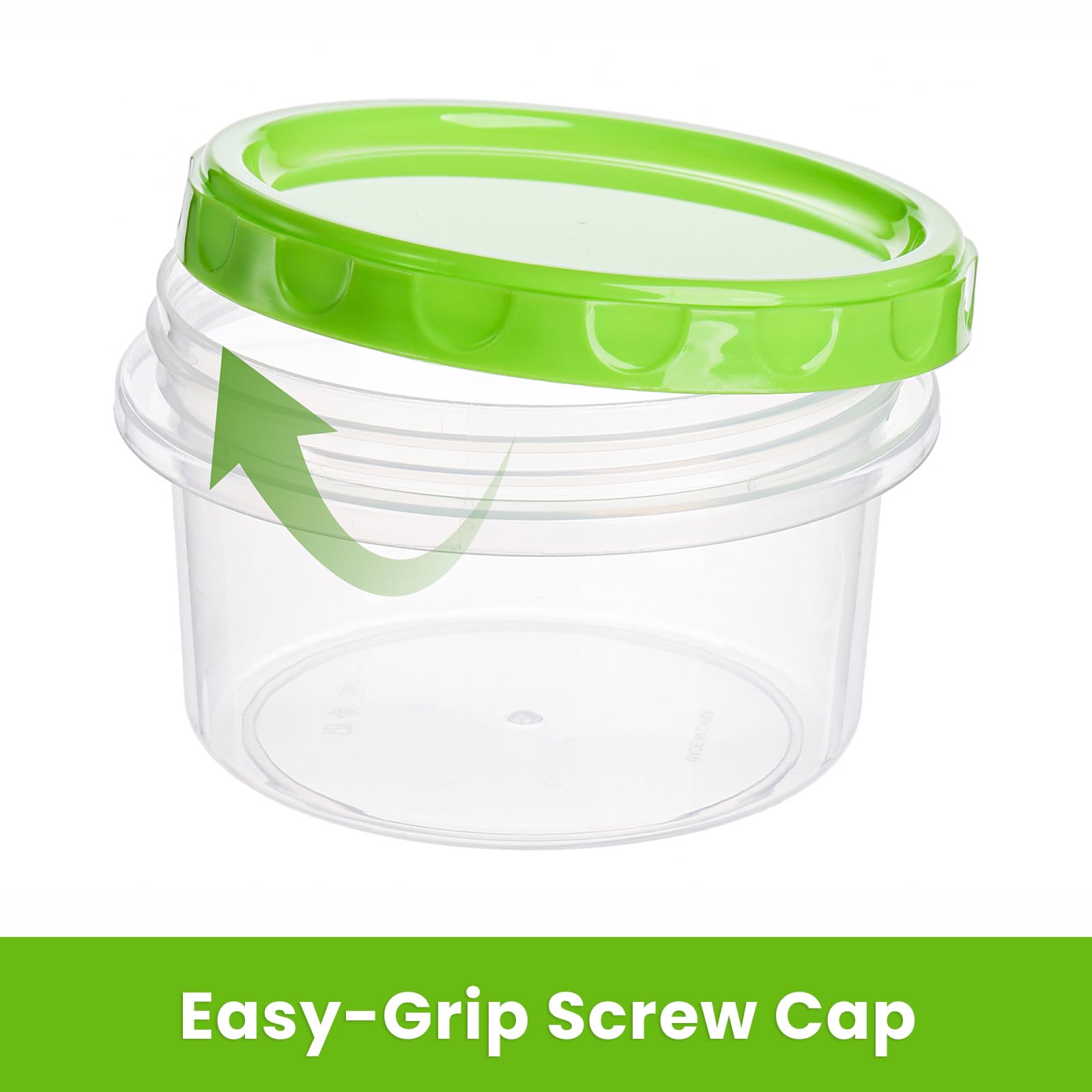 Elsjoy 36 Pack 8 oz Freezer Food Storage Container with Lid, Reusable Small Food Container Twist Top Plastic Condiment Cup, Leak Proof Deli Storage Containers, Freezer & Dishwasher Safe