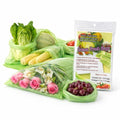Reusable produce bags to keep Fruit fresh longer reusable,40 Pack(20S,20L) Vegetable bags to keep fresh,Green vegetable refrigerator bags,Green Reusable Salad & Cut Flower Storage Bags,BPA Free